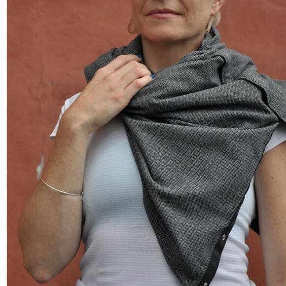 Lululemon Vinyasa Scarf Heathered Gray Herringbone Chevron Pattern Adjustable - Picture 1 of 6